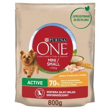 Purina One Mini/Small Active tørfoder med kylling og ris – 800 g