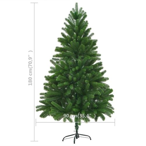 Kunstigt juletræ med lys og kuglesæt 180 cm grøn