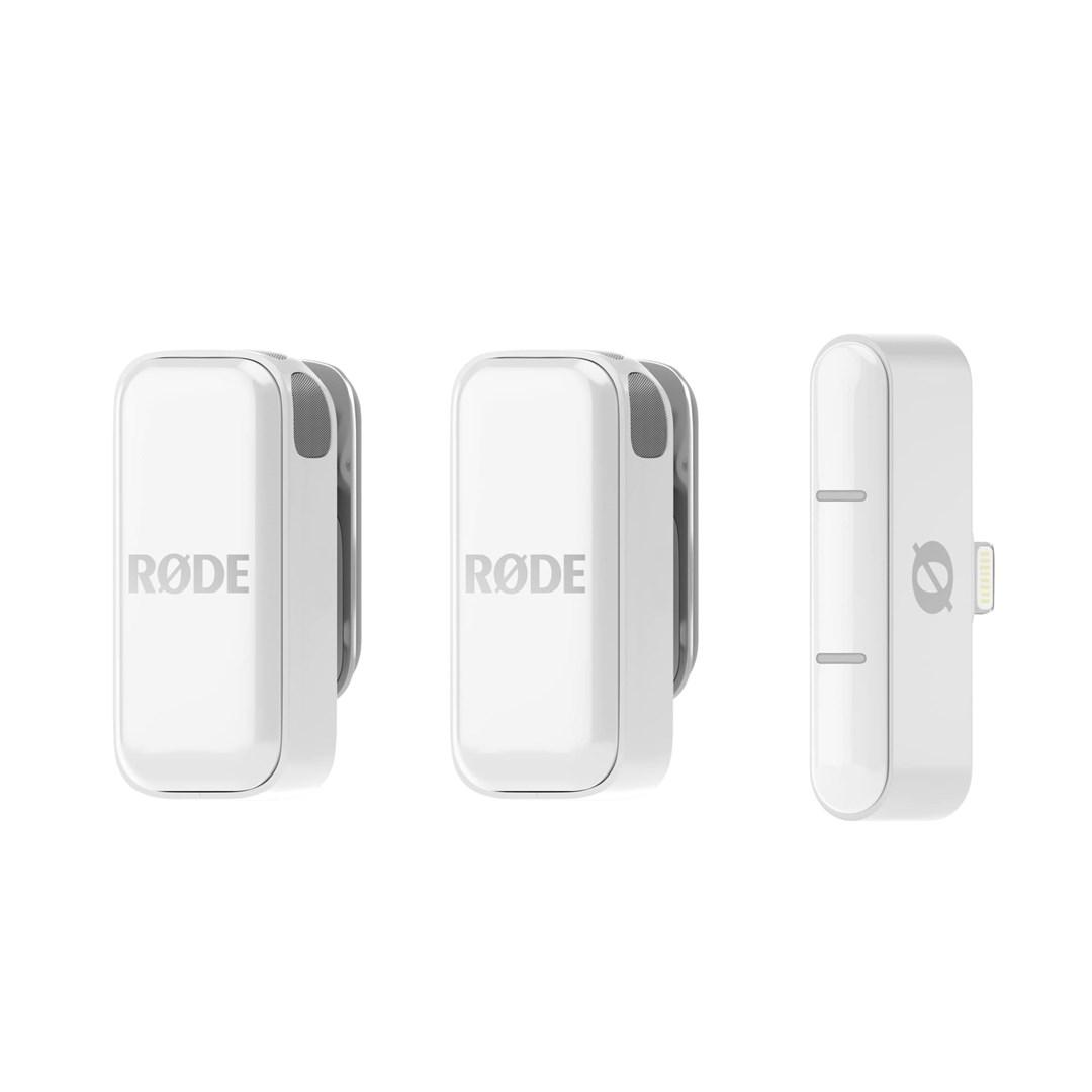 RODE Wireless Micro - 2‑kanals digitalt trådløst mikrofonsystem, Lightning, hvid