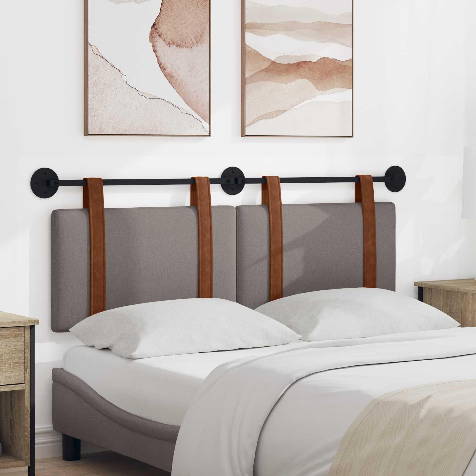 Hængende Hovedgavl Vægmonteret Gråbrun 150 x 55 x 5 cm Antik PU
