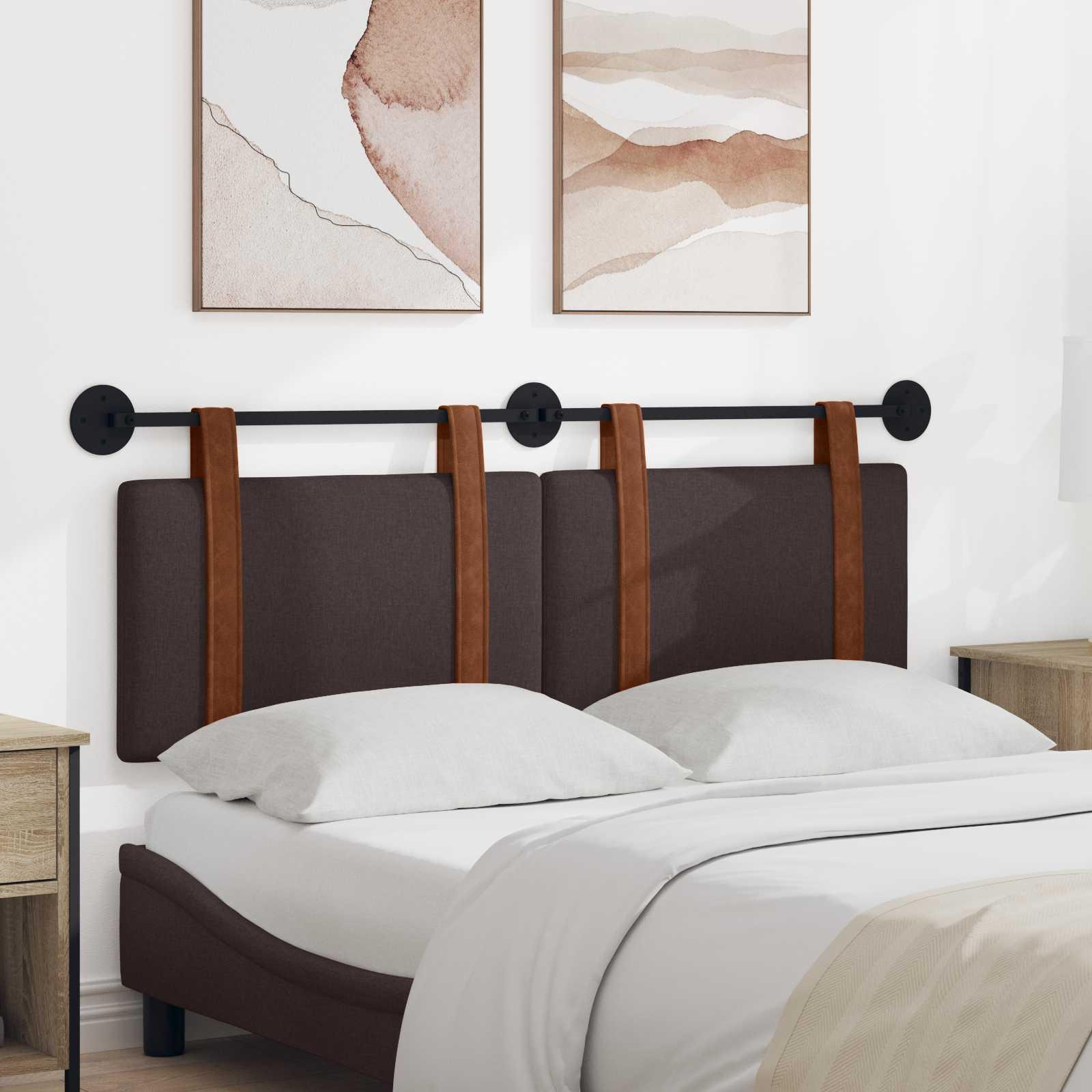 Hængende Hovedgavl Ensfarvet Mørk Brun 150 x 55 x 5 cm Antik PU