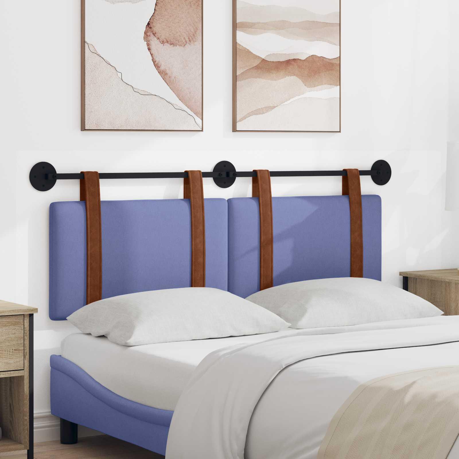 Hængende Hovedgavl Ensfarvet Jeans blå 130 x 55 x 5 cm Antik PU