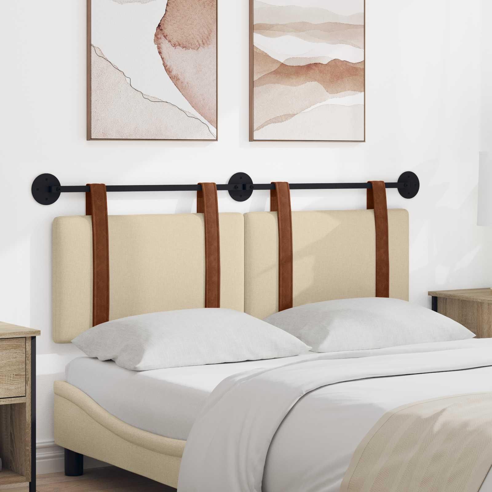 Hængende Hovedgavl Vægmonteret Creme 130 x 55 x 5 cm Antik PU