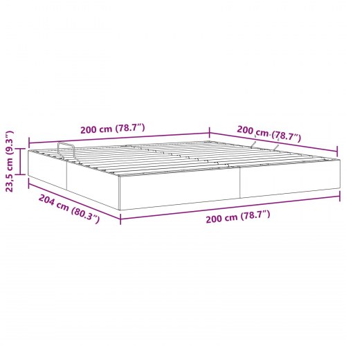 Ottoman sengestel med opbevaring - fløjl, lyserød, 200 × 200 cm
