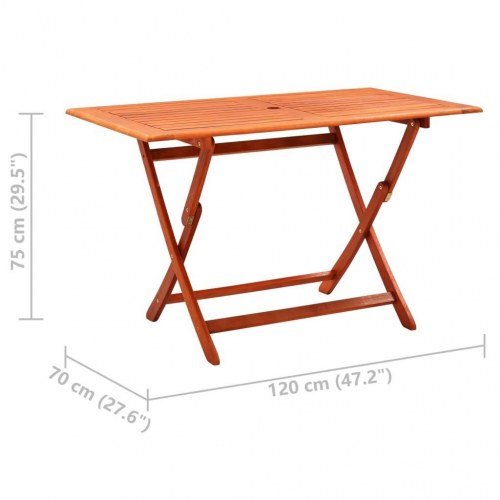 Havebord 120x70x75 cm foldbart massivt eukalyptustræ