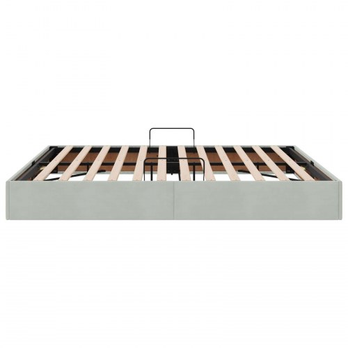 Sengestel med opbevaring 180 x 200 cm - lysegrå fløjl