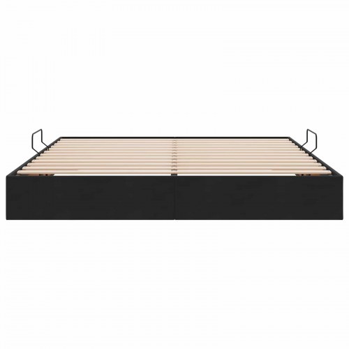 Ottoman sengestel 160 x 200 cm - sort fløjl