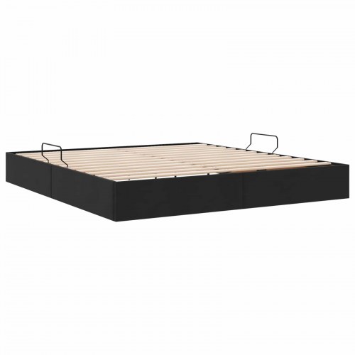 Ottoman sengestel 160 x 200 cm - sort fløjl