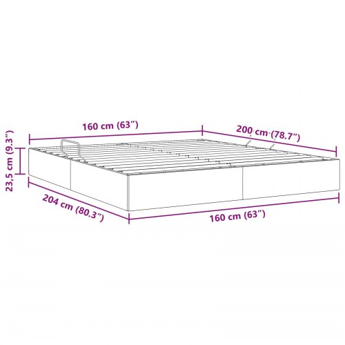 Ottoman sengestel 160 x 200 cm - sort fløjl