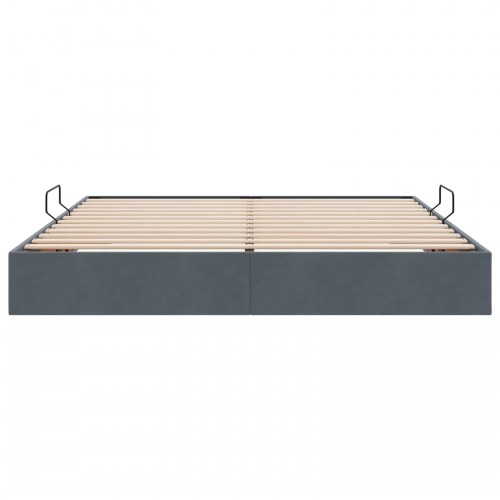 Sengestel med opbevaring 160 x 200 cm - mørkegrå fløjl