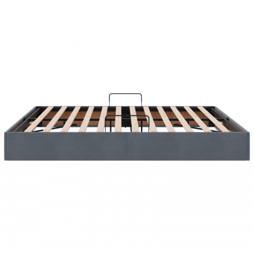 Sengestel med opbevaring 160 x 200 cm - mørkegrå fløjl