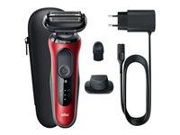 Braun Series 6 61-R1200S barbermaskine - trådløs, rød billede