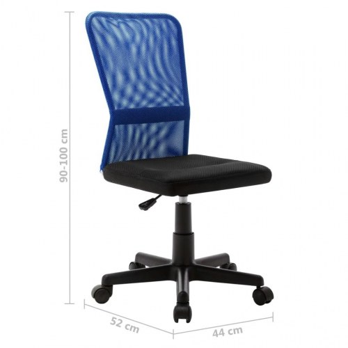 Kontorstol i mesh - blå/sort, højdejusterbar drejestol 44×52×90-100 cm