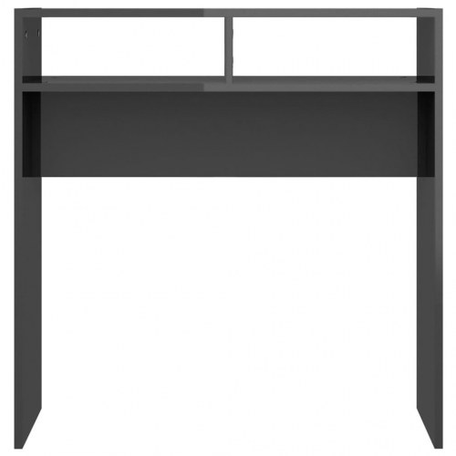 Konsolbord 78x30x80 cm konstrueret træ grå højglans