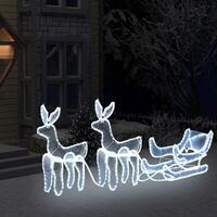 Juledisplay med 2 rensdyr og kane trådnet 648 LED-lys
