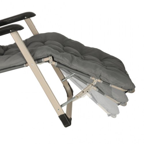 Sammenklappelig have- og strandstol med pude – grå