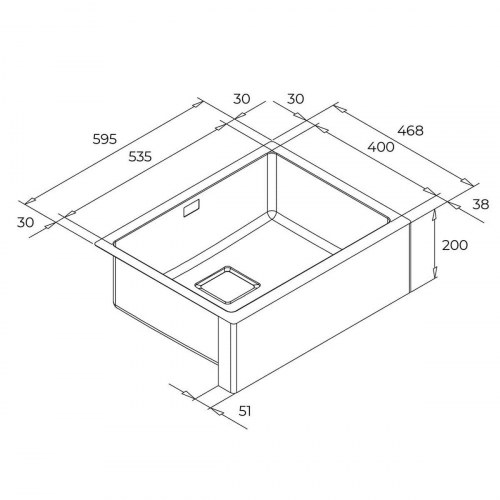 Teka American Pro 60 M-XP 1B køkkenvask - rustfrit stål, underlimning
