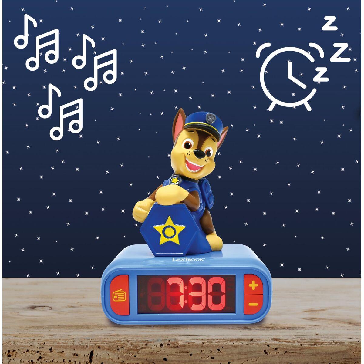 Lexibook vækkeur til børn - blå digitalt vækkeur med Paw Patrol-figur