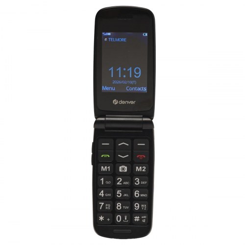 Denver BAS-24800L klapmobil 2,4" QVGA - Sort 4G trykknap telefon