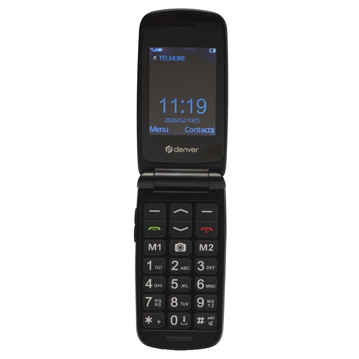 Denver BAS-24800L klapmobil 2,4" QVGA - Sort 4G trykknap telefon