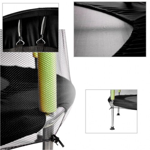 Børnetrampolin 140 cm med sikkerhedsnet – grøn