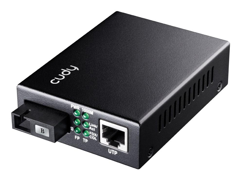 Cudy MC100GSB-60B mediekonverter – 1 Gbit/s, SC, multi-/singlemode, sort