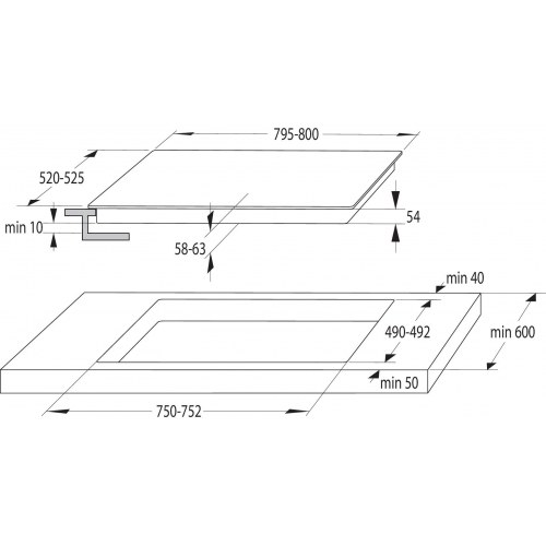 Gorenje GI8421BSC induktionskogeplade 80 cm - 4 zoner, sort