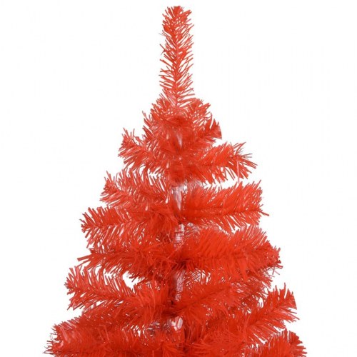 Kunstigt juletræ med lys og kuglesæt 210 cm PVC rød