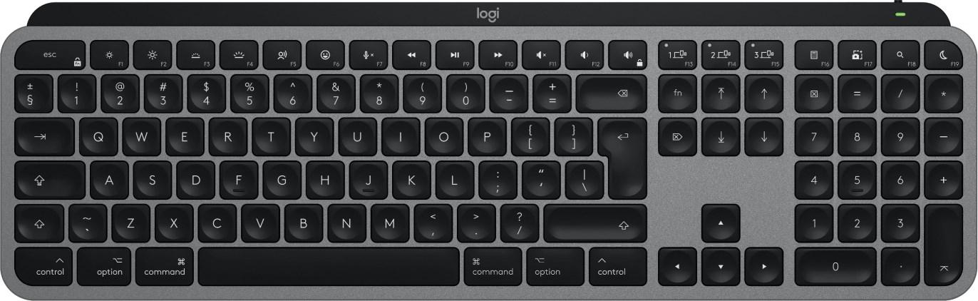 Logitech MX Keys S til Mac - trådløst tastatur (US International) - aluminium/sort billede