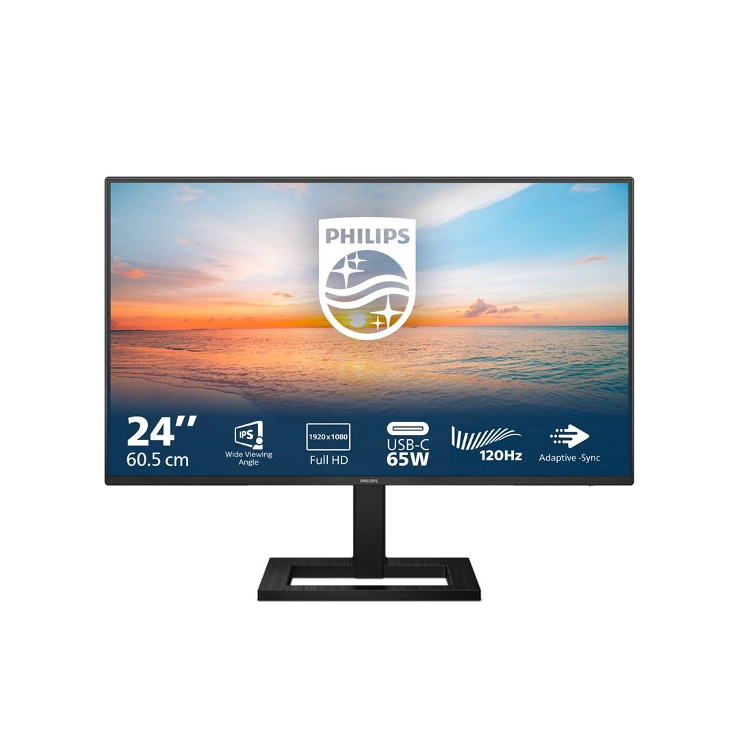 Philips 24E1N1300AE 24" Full HD IPS skærm - USB‑C 65 W, 100 Hz, sort billede