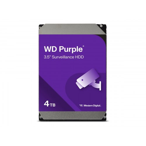 Western Digital WD Purple 4 TB 3,5" SATA 6 Gb/s overvågnings-harddisk (WD44PURZ)