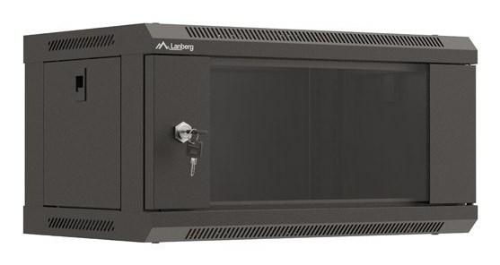 Lanberg WF03-5304-10B vægmonteret rackskab 4U - sort, glaslåge billede
