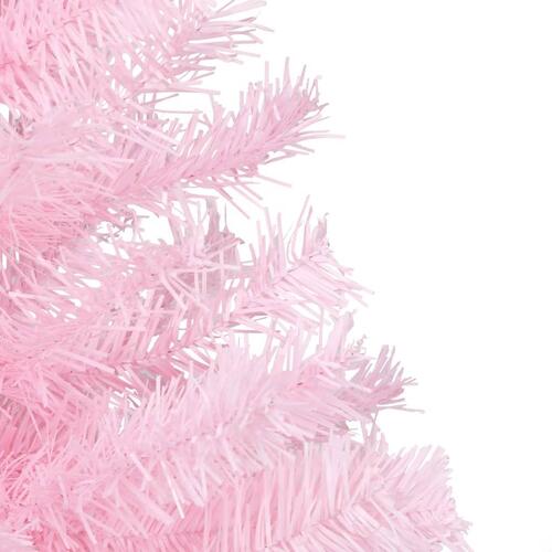 Kunstigt juletræ med lys og kuglesæt 240 cm PVC lyserød