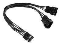 Inter-Tech splitterkabel til blæser - 4-pin PWM til 2x 4-pin PWM, 15 cm, sort billede
