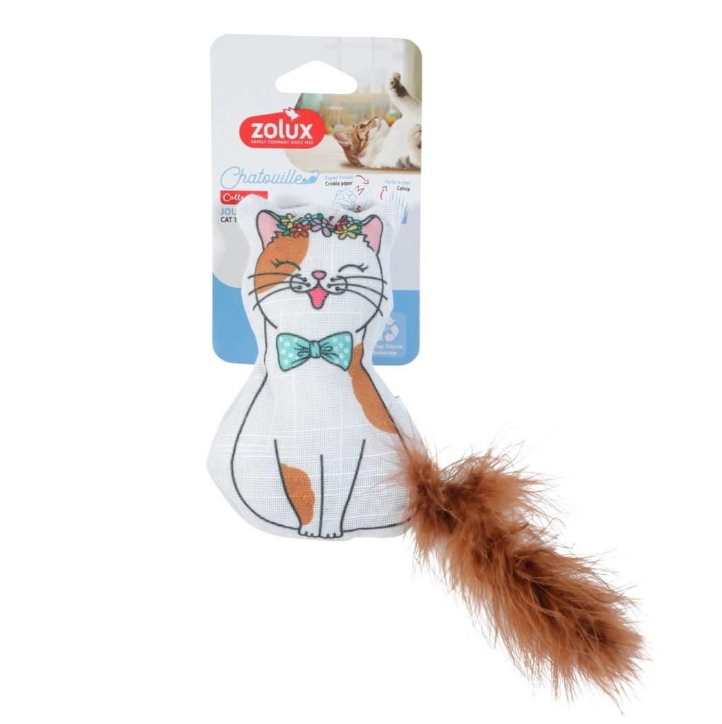 ZOLUX Chatouille kattelegetøj med fjer og katteurt - 13 cm