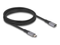 DeLOCK USB-C forlængerkabel 2 m - sort/grå billede