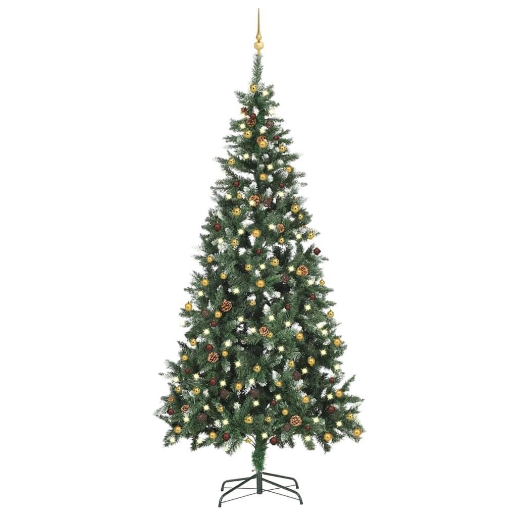 Se Kunstigt juletræ med lys og kuglesæt 210 cm hos Boligcenter.dk
