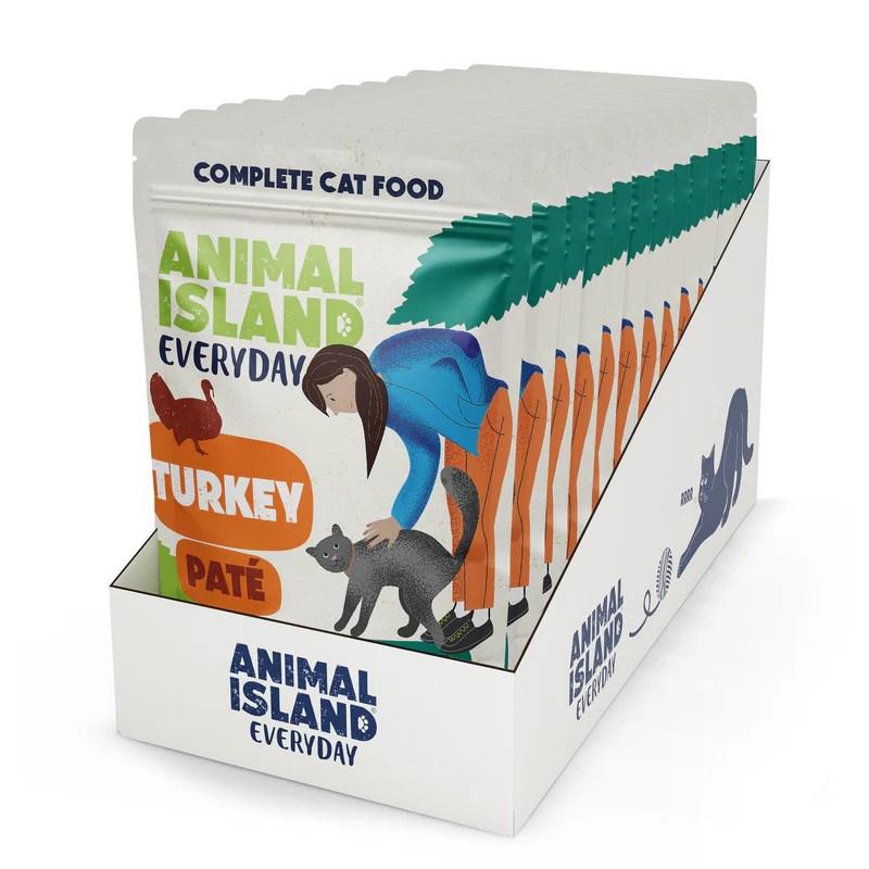 ANIMAL ISLAND Everyday paté med kalkun – vådfoder til kat, 12×100 g