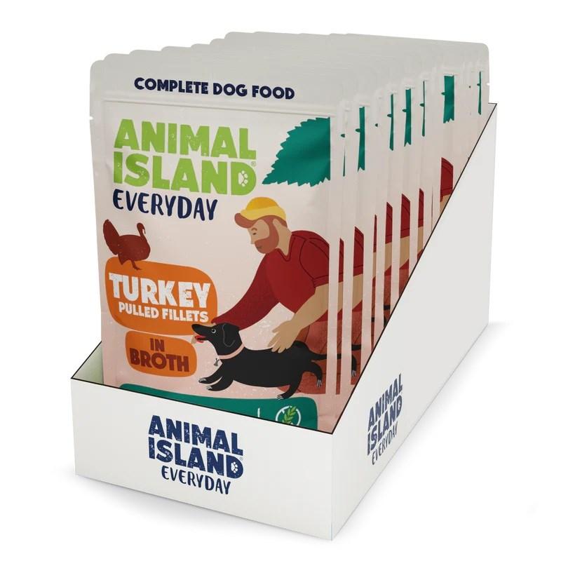 ANIMAL ISLAND kalkunfileter i bouillon - vådfoder til hund - 10×150 g