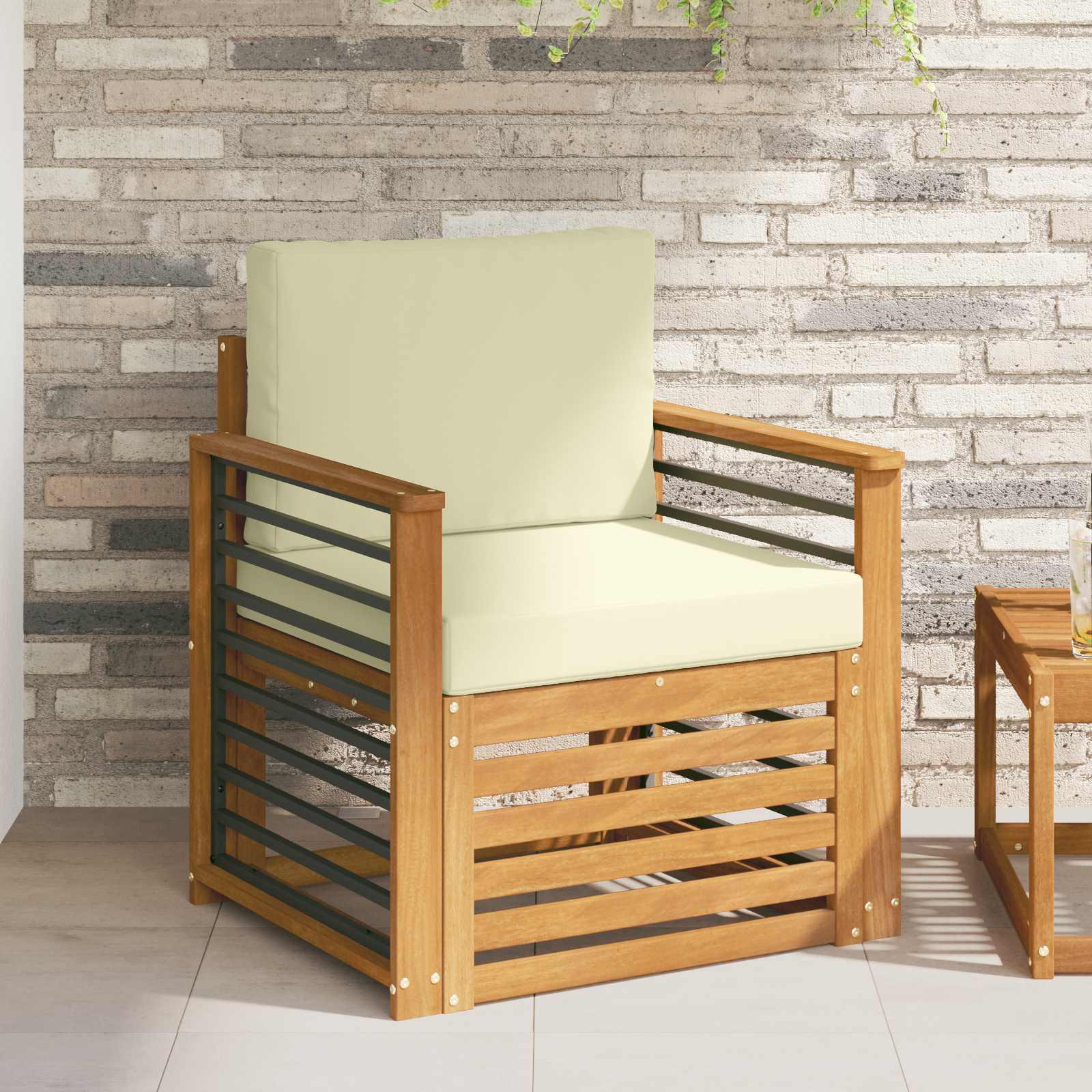 Udendørs Sofagruppe 67 X 63 X 73 Cm - Natur og cremefarvet / Lige