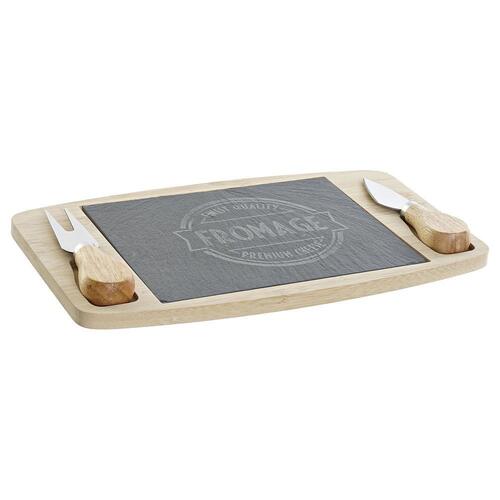 Skærebræt Sort Natur Metal Bambus Plastik Bræt Rektangulær 28 x 17 x 2,3 cm