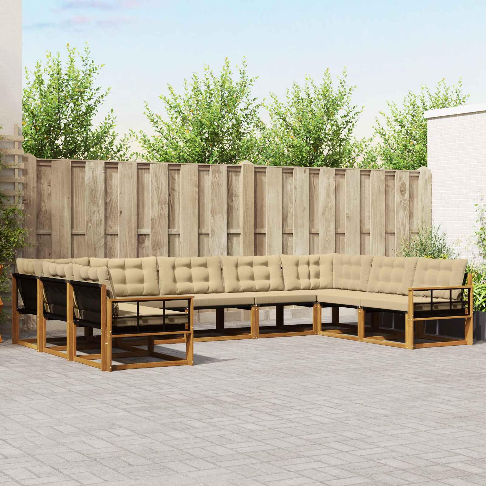 UdendÃ¸rs sofagruppe med pude 9 stk Naturlig og Beige