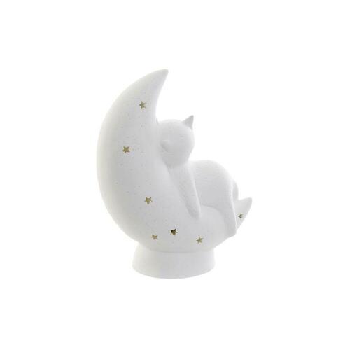 Bordlampe Hvid Porcelæn 25W 220 V LED Måne (19.8 x 9.6 x 24.5 cm)