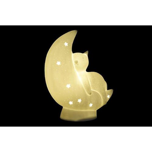 Bordlampe Hvid Porcelæn 25W 220 V LED Måne (19.8 x 9.6 x 24.5 cm)