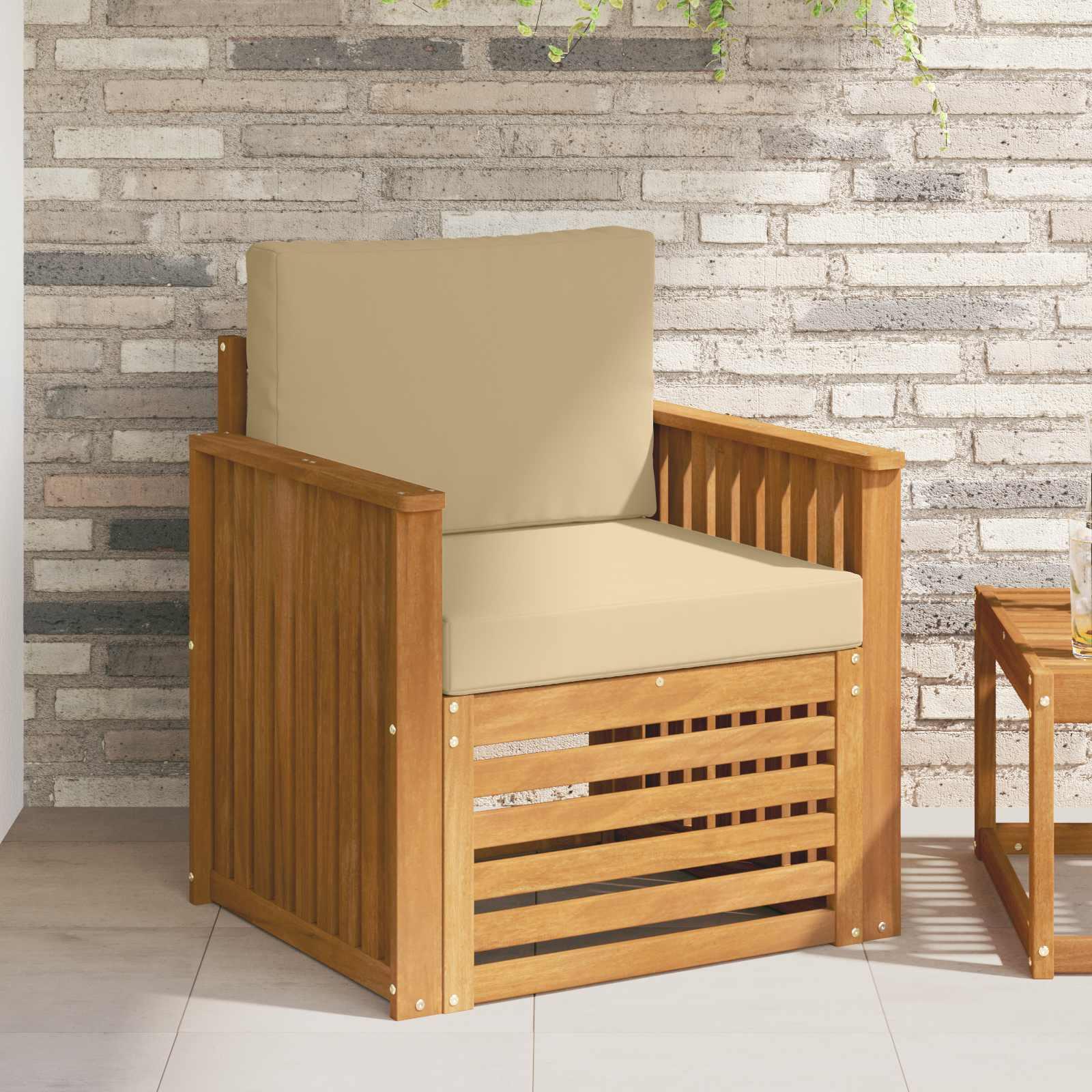 Udendørs Sofagruppe 67 X 63 X 73 Cm - Naturlig og beige / Skinne