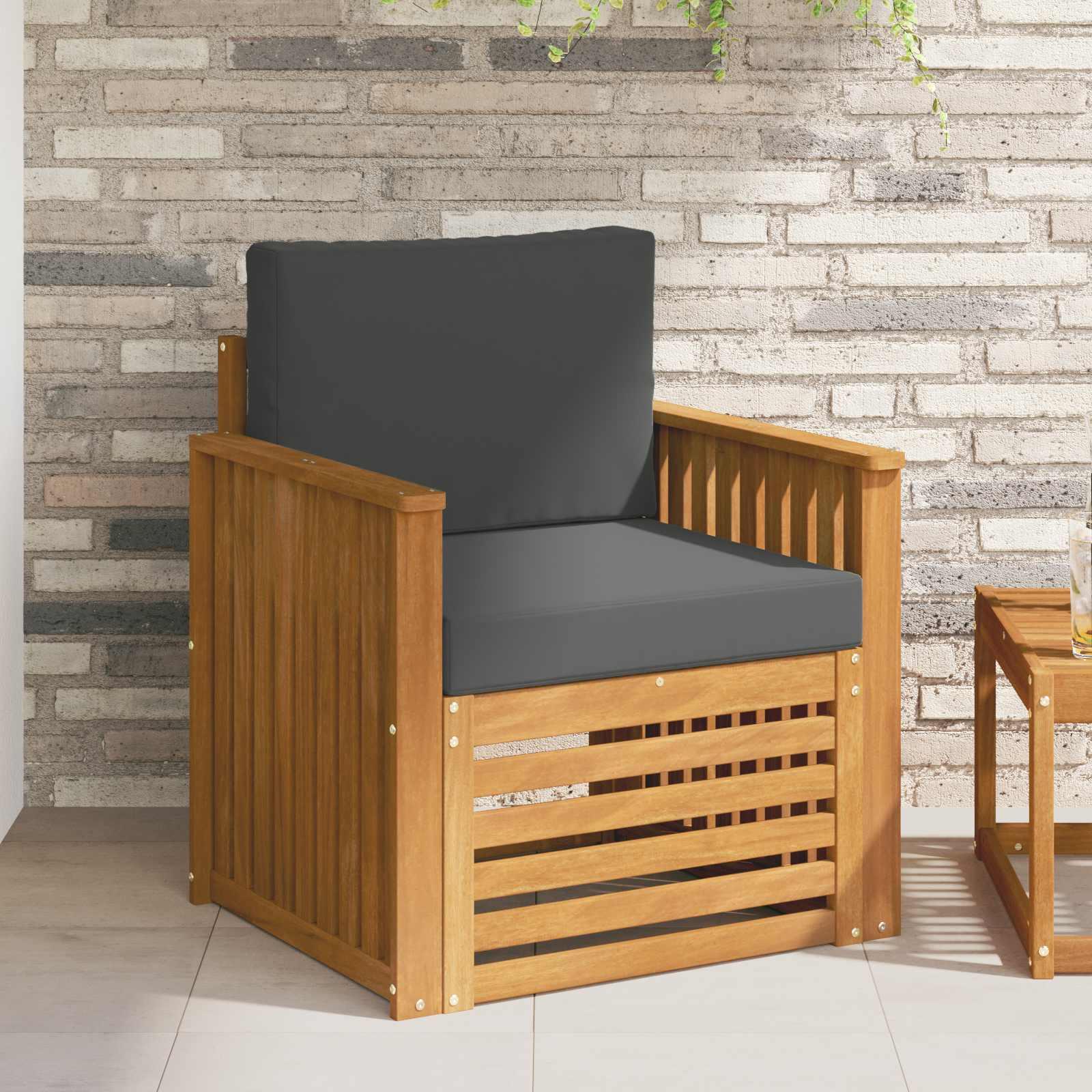 Udendørs Sofagruppe 67 X 63 X 73 Cm - Naturlig og antracit / Skinne