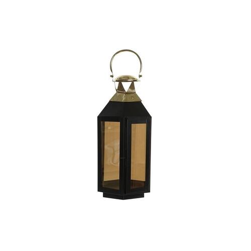 Lanterna Sort Krystal Jern Gylden (22 x 20 x 46 cm)