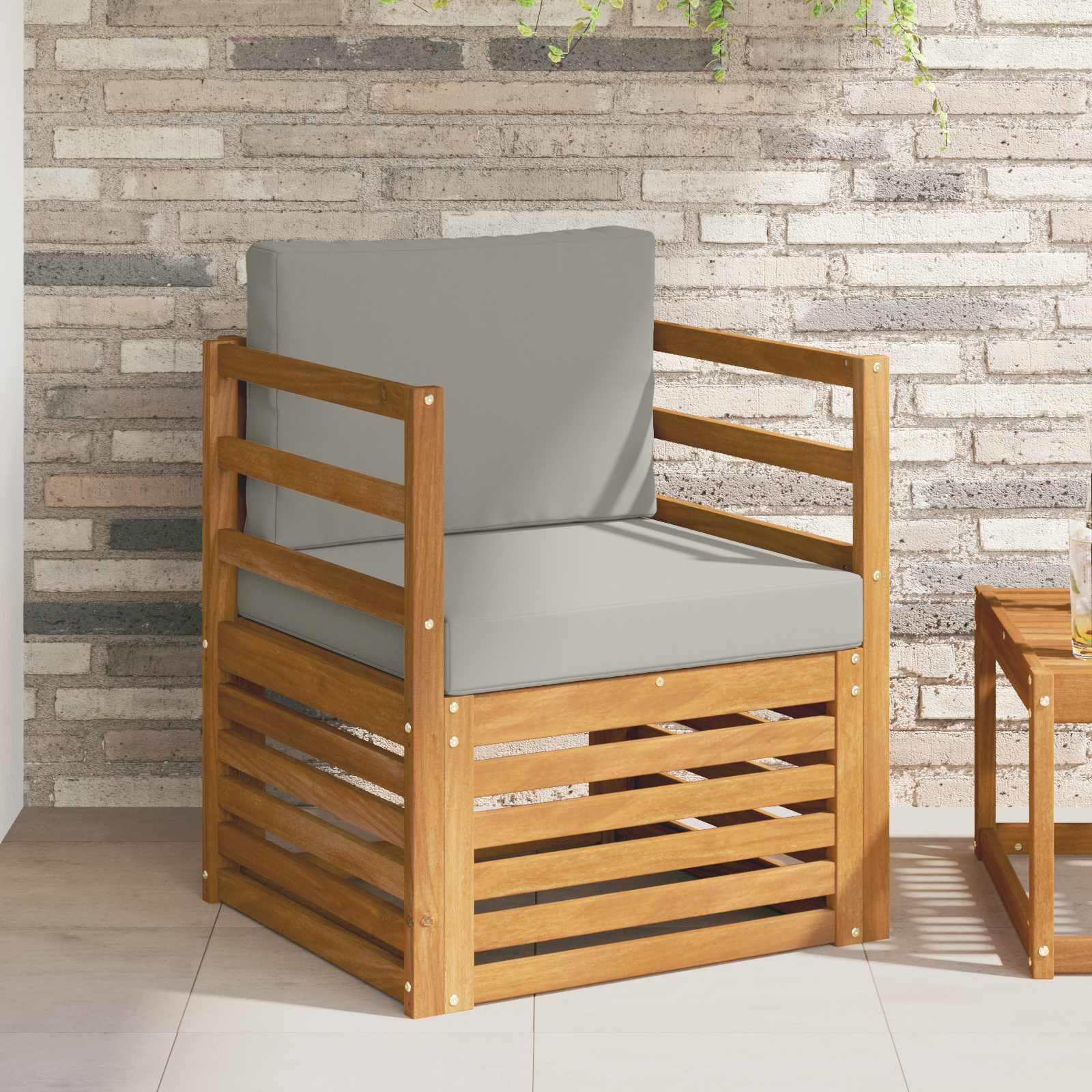 Udendørs Sofagruppe 67 X 63 X 73 Cm - Naturlig og lys grå / horisontale lameller