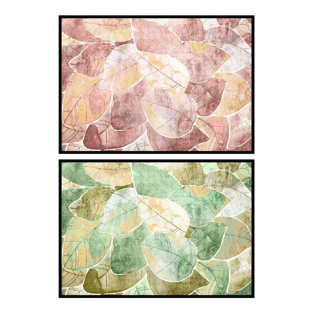 Maleri 123 X 45 X 83 Cm Traditionel Blad Af En Plante 2 Enheder