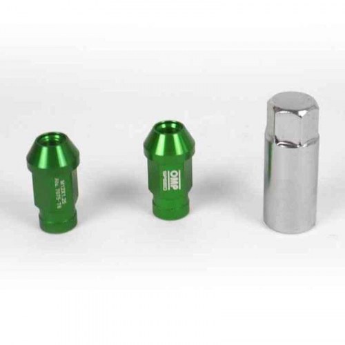 OMP hjulmøtrikker 7075 - 40 mm M12 x 1,50 - 20 stk - Grøn